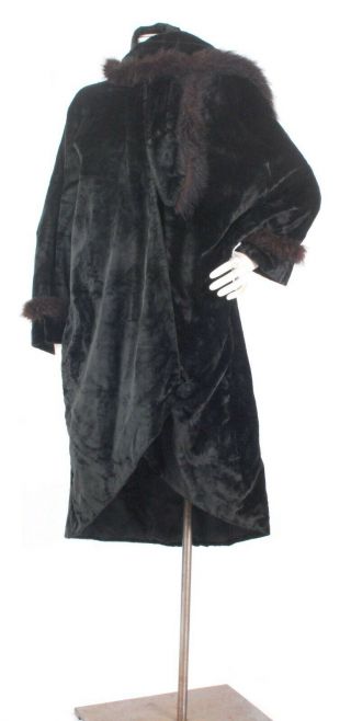 Vintage 20s Art Deco Black Sheared Fur Cocoon Coat W/fur Trim L.  P.  Hollander