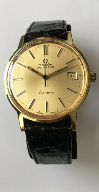 Vintage Omega Automatic Geneve Watch Swiss Cal.  1012 Gold Plated