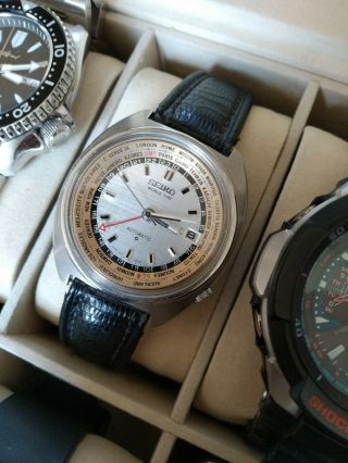 Vintage Seiko World Time Gmt/utc Cal.  6117 Date Automatic Watch
