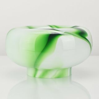 Vintage Murano Green White Marbled Studio Art Glass Bowl by Carlo Moretti 2