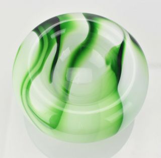 Vintage Murano Green White Marbled Studio Art Glass Bowl by Carlo Moretti 7
