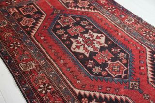 6.  46x4.  4 Hand - Knotted Tribal Area Rug Red Handmade Vintage Persiann Wool Carpet