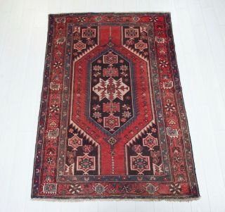 6.  46x4.  4 Hand - Knotted Tribal Area Rug Red Handmade Vintage Persiann Wool Carpet 2
