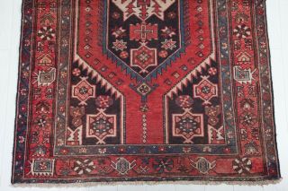 6.  46x4.  4 Hand - Knotted Tribal Area Rug Red Handmade Vintage Persiann Wool Carpet 3