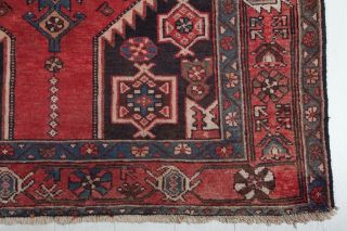6.  46x4.  4 Hand - Knotted Tribal Area Rug Red Handmade Vintage Persiann Wool Carpet 4