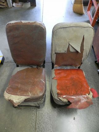 1920s - 1940s Vintage Flip Up Hot Rod Seats Bomber Style Frames Antique Pair