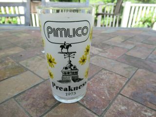 Vintage Rare 1973 Preakness Stakes Collectors Glass;
