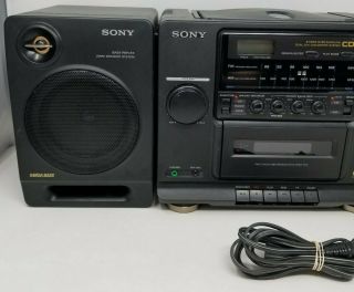 Vintage Sony Mega Bass AM/FM Radio CD Cassette Tape Speaker Boom Box CFD - 440 2