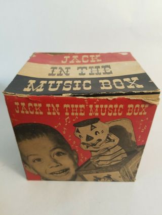 Jack in the Music Box ☆ Box ☆ Mattel Kids Toy c1951 Vintage Tin Clown 2