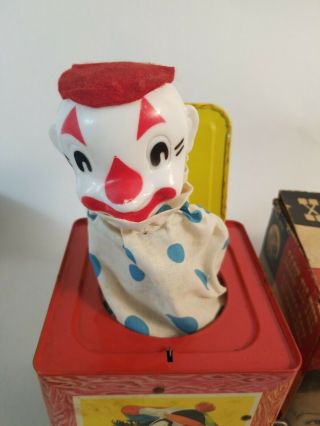 Jack in the Music Box ☆ Box ☆ Mattel Kids Toy c1951 Vintage Tin Clown 3