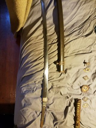 Rare Ww2 Japanese Nco Officers Sword With Scabbard