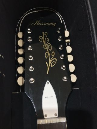 Vintage Harmony 12 - string Guitar In Case 4