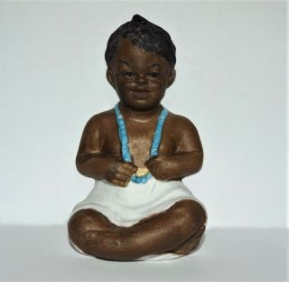 Antique Gebruder Heubach Black African American Vtg Bisque Piano Baby Figurine
