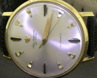 Jules Jurgensen vintage 18K gold elegant high fashion automatic men ' s watch 2