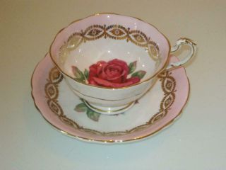 Stunning Vintage Paragon Porcelain Cup & Saucer Decorated With Red Rose