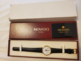 Vintage Movado Gentry 87 - 03 - 862 Triple Date Gold Plated Moon Phase Quartz Men 