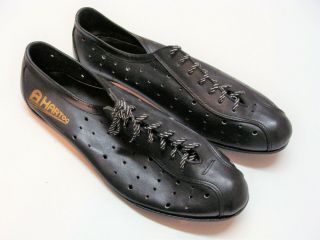 Vintage Nos A Den Hartog Leather Cycling Shoes Size 47 L 