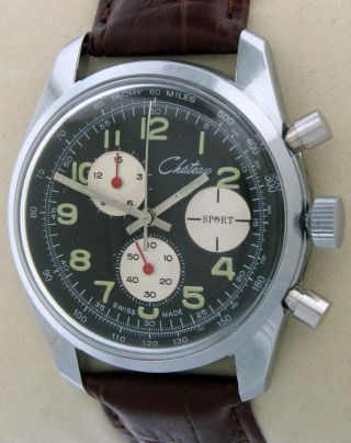 Vintage Château Sport Chrongraph Watch Ca.  1970 Swiss Made