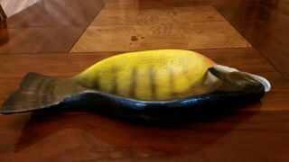 Bluegill Wood Carving Wood Bowl Fish Decoy Duck Decoy Casey Edwards 6