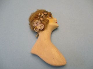 Vintage 1920 Chalkware Boudoir Half Doll Flapper K.  G. 2