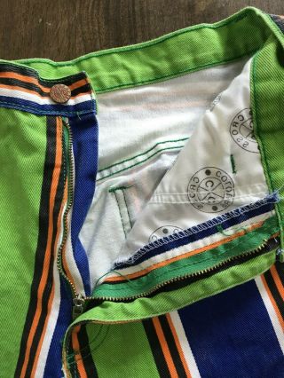 Vintage Cross Colours Shorts 32 Blue Green Stripe 8