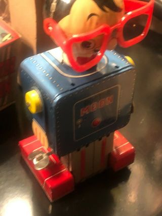 VERY RARE Tin - Litho Wind - Up Japan Dr Moon Space Robot Toy 4