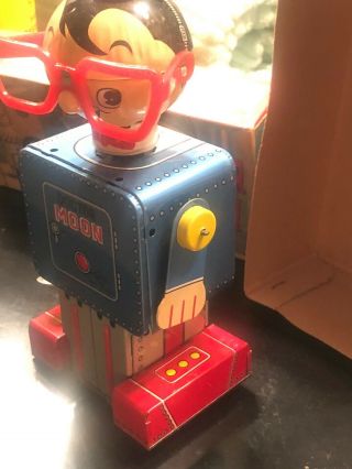 VERY RARE Tin - Litho Wind - Up Japan Dr Moon Space Robot Toy 5