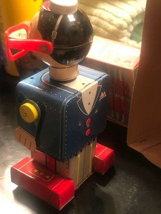 VERY RARE Tin - Litho Wind - Up Japan Dr Moon Space Robot Toy 6