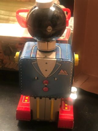 VERY RARE Tin - Litho Wind - Up Japan Dr Moon Space Robot Toy 7