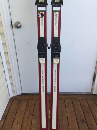 Vintage Kneissl 215 Downhill Skis W/ Salamon Bindings Red