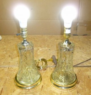 2,  Vintage,  Eapc,  Electric Lamps,  Early American Prescut,  Star Of David,  Clear