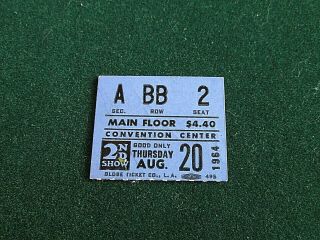 Beatles Memorabilia Rare Ticket Stub Second Las Vegas Concert 1964