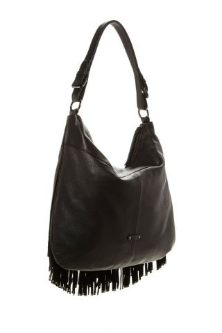 NWT FRYE Heidi Stud Fringe Vintage Leather Tote Shoulder Bag,  Black (S&H) 2