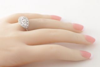 Vintage Diamond Ring 14k White Gold 1/2 Carat Diamonds Size 8