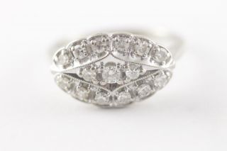Vintage Diamond Ring 14k White Gold 1/2 Carat Diamonds Size 8 2
