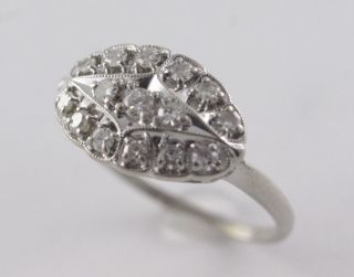 Vintage Diamond Ring 14k White Gold 1/2 Carat Diamonds Size 8 4