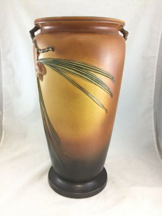 Vintage Roseville Pottery Pinecone 777 - 20 Brown Umbrella Stand