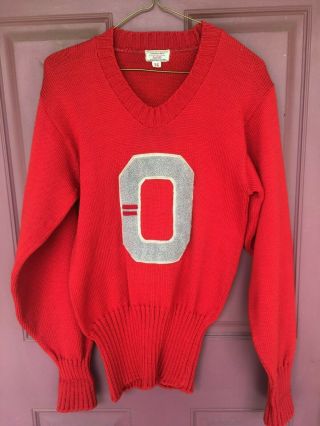 Vintage Authentic 1940s,  1950s Ohio State Varsity Award Letter Sweater Football?