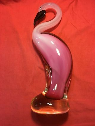 Vintage Murano Italian Art Glass Flamingo Vibrant Pink Color 14 