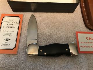 VINTAGE WESTERN S - 531 W/S LOCK BLADE KNIFE W/ PAPERWORK & SHEATH 6
