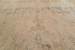 Distressed Old Oriental Rugs Hand - Knotted Wool Living Room Muted Carpet 10x13 11