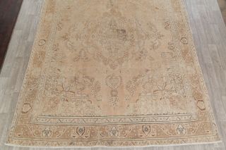 Distressed Old Oriental Rugs Hand - Knotted Wool Living Room Muted Carpet 10x13 5