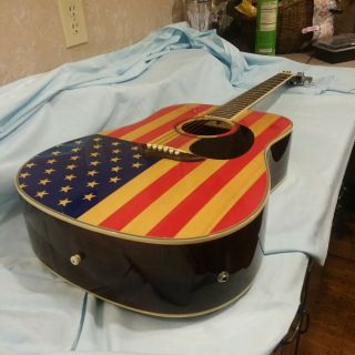 Vintage Jay Turser American Flag Acoustic Guitar Jta - Flag100