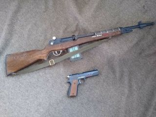 Vintage Topper Johnny Eagle Lieutenant Toy M - 14 Rifle.  45 Pistol Us Army Vhtf