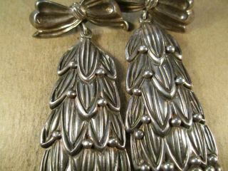 Rare Margot de Taxco Sterling Silver Large Cornflower Earrings,  Mexico,  34.  5g 3