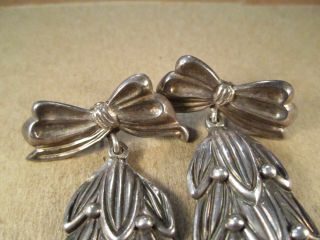 Rare Margot de Taxco Sterling Silver Large Cornflower Earrings,  Mexico,  34.  5g 4