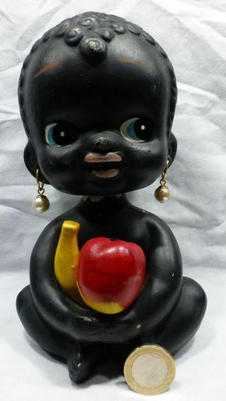 Rar Antique Dolls German Bisque Black Girl Moneybox Bobble - Head 1920 -