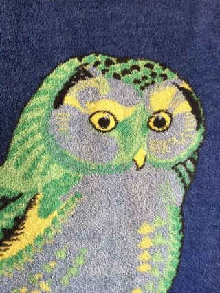 Vintage Authentic Hermes Terry Cotton Beach Pool/ Towel Floor Mat Owls Motifs 2
