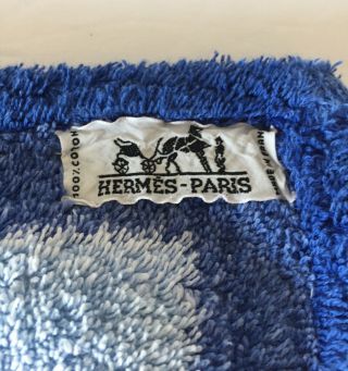 Vintage Authentic Hermes Terry Cotton Beach Pool/ Towel Floor Mat Owls Motifs 6