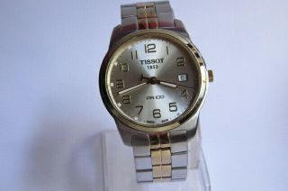 Vintage Swiss Made Tissot Pr 100 Quartz Silver Chain Watch - Model No.  T049410b